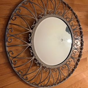 Cast Iron Mirror - Scrolled Heart Detailed. Beautiful mirror